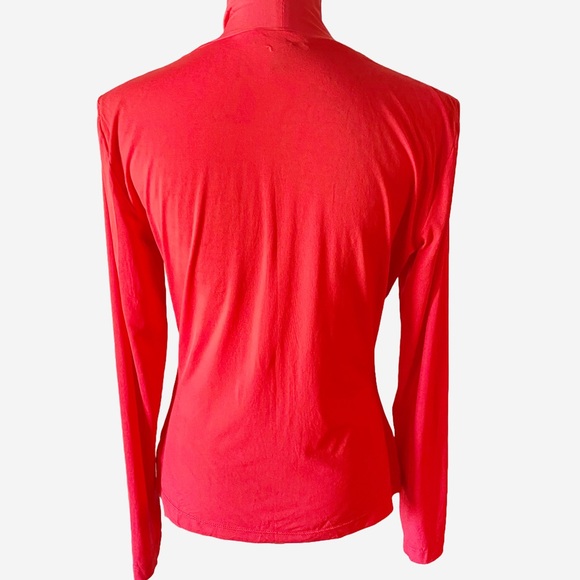 ST. JOHN Lightweight Nylon Spandex Red Mock Turtleneck Size Medium - Picture 2 of 8